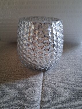 Rare Diamond Star Corp Speckled Mercury Glass Votive Candle Holder 3 In